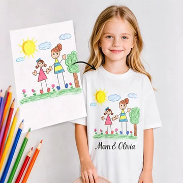Saashi Kids Custom Print T-Shirt – Personalized Photo, Logo & Text Short Sleeve Tee
