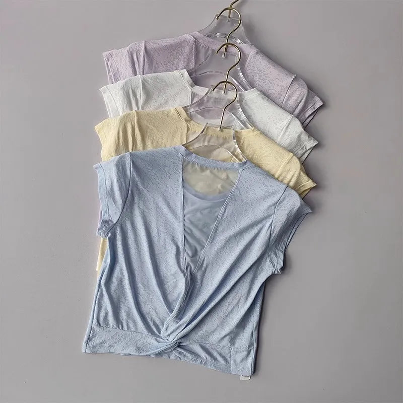 Saashi Mesh Short Sleeve Yoga T-Shirt