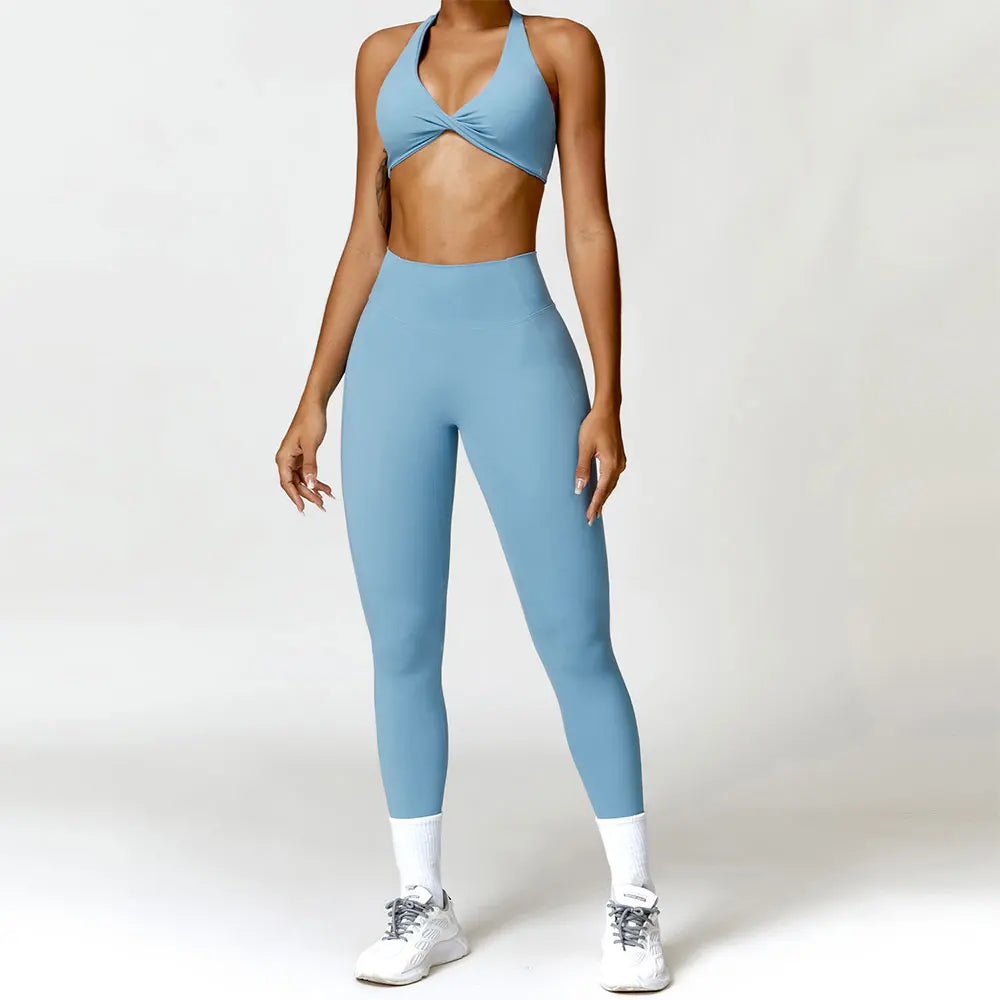 Saashi Women’s Seamless 2-Piece Yoga Set with Push Up Bra and High Waist Leggings Sexy Fitness Sportswear