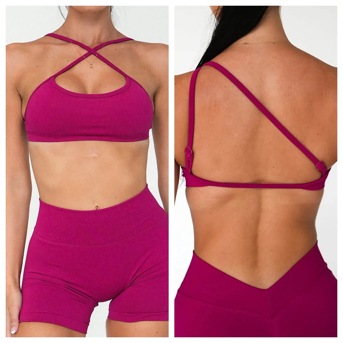 Saashi Womens Seamless Yoga Bra 3 Way Convertible Strap Sports Bra with Removable Pads Luxe Stretch Fabric