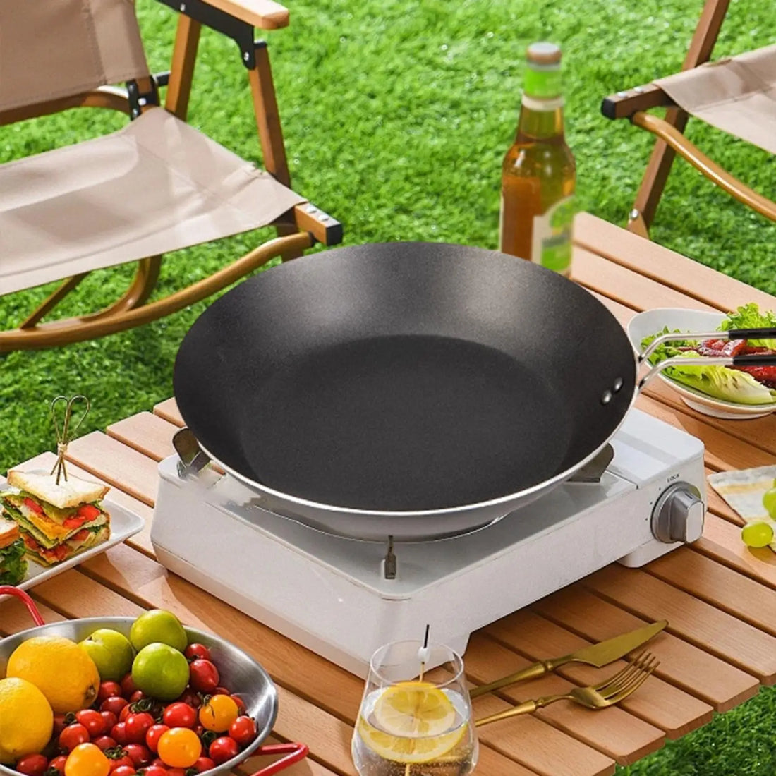 Saashi Portable Camping Fry Pan (Foldable Handle)
