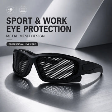 Saashi Labor Day Metal Mesh Safety Glasses – Impact-Resistant Protective Goggles for Work, Construction, Cycling & Outdoor Activities