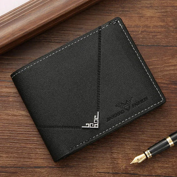Saashi Men's Slim Leather RFID Blocking Bifold Front Pocket Minimalist Money Clip.