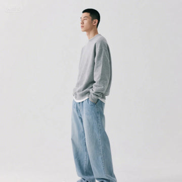 Saashi Men's Streetwear Large Denim Jeans Teens Trousers Baggy Pants Korean Fashion.