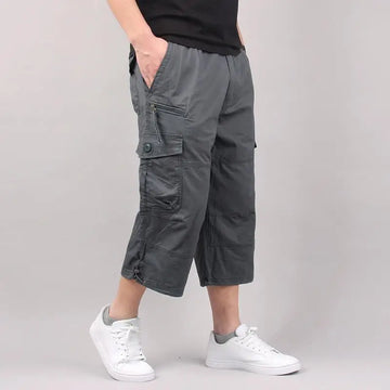 Saashi Men's Cargo Shorts Summer Loose Casual Elastic Waist Large Size Multi.