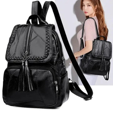Saashi Leather Shoulder Backpack