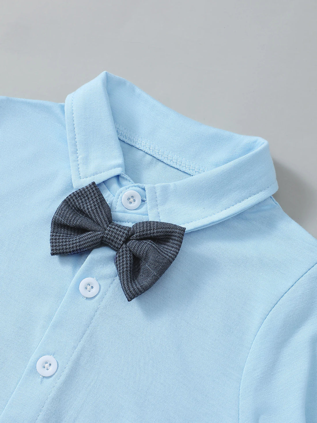 Saashi Boys Little Gentleman Shirt & Beret Set – Striped Winter Outfit with Bow for Kids