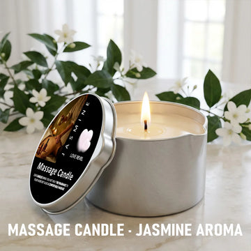 Saashi Moisturizing Jasmine Massage Oil Soy Wax Aromatherapy Candle Gift Box