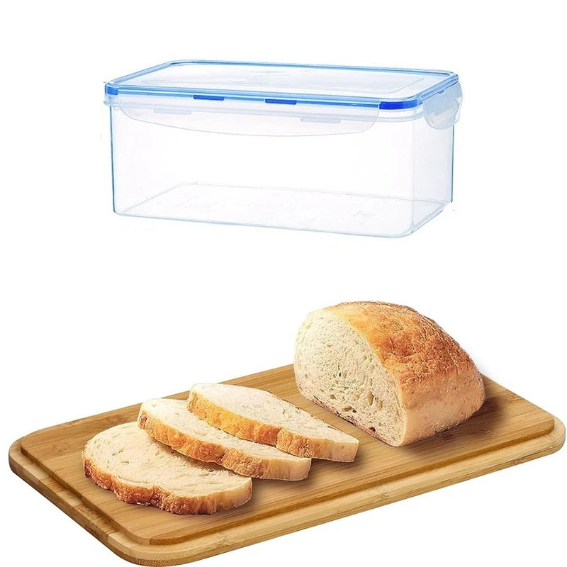Saashi Plastic Bread Storage Box Airtight Food Container Sandwich Keeper Lid Loaf.