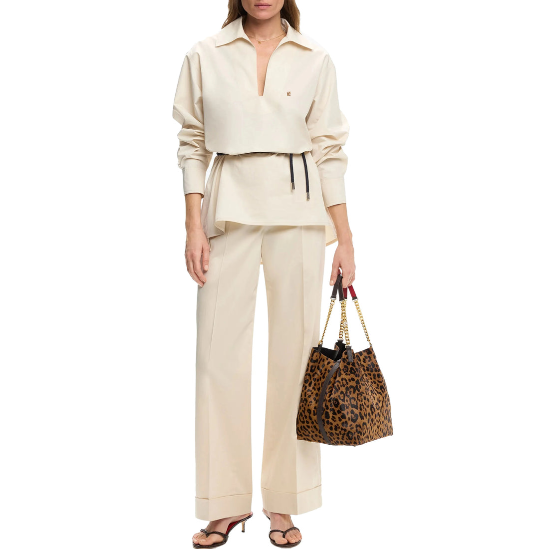 Saashi Women’s Elegant Solid Blouse Casual Long Sleeve V Neck Loose Office Top