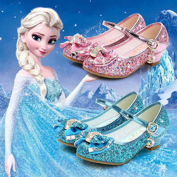 Saashi Girls Flower Butterfly-Knot Heels – Glitter Princess Shoes for Parties & Special Occasions