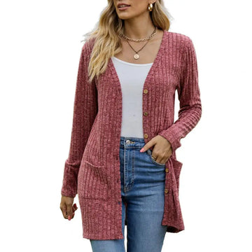 Saashi Women's Single-Breasted Knitted Cardigan Coat