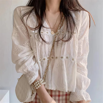 Saashi V-Neck Flower Blouse