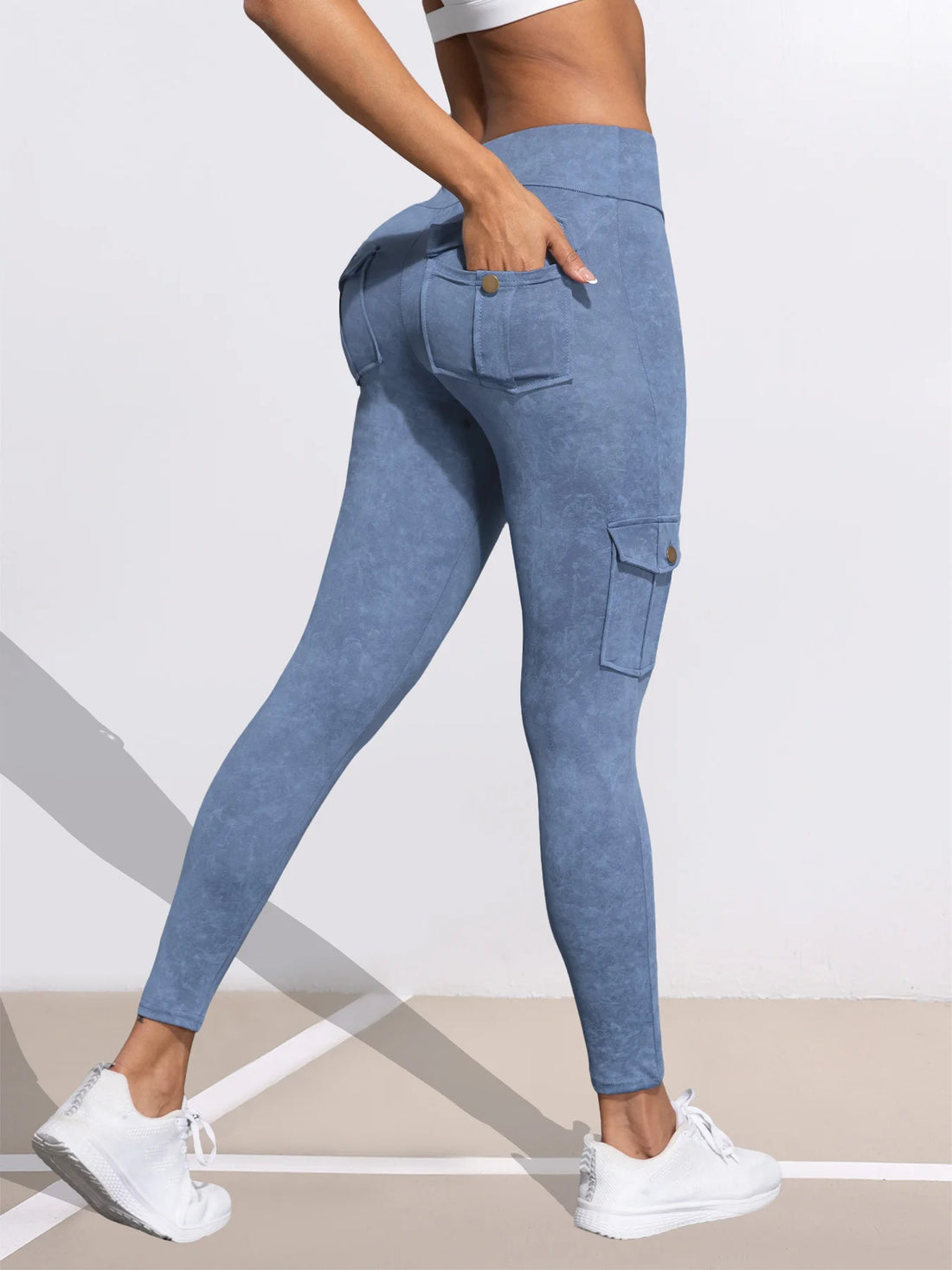 Saashi 1/3 PCS Butt Lifting Leggings for Women Printed Workout Tights with Pockets Athletic Fit