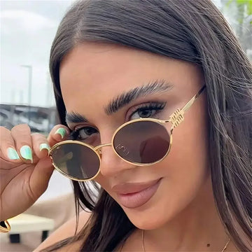 Saashi Metal Oval Frame Sunglasses