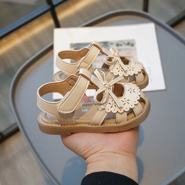 Saashi Lace Cut-Out Sandals – Princess Soft Sole Beach Shoes for Baby Girls
