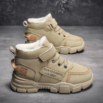 Saashi Children's Snow Hiking Boots: High Top Plus Velvet Thickening Shoes for Boys & Girls Outdoor Walking Sports
