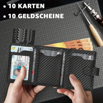 Saashi Men's RFID Protection Slim Wallet With Integrated Coin Case Card Holder.