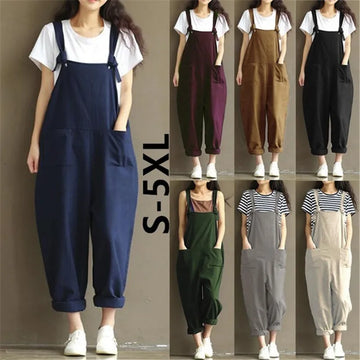 Saashi Maternity Bib Pant Suspender Trouser - Casual Wide Leg Romper