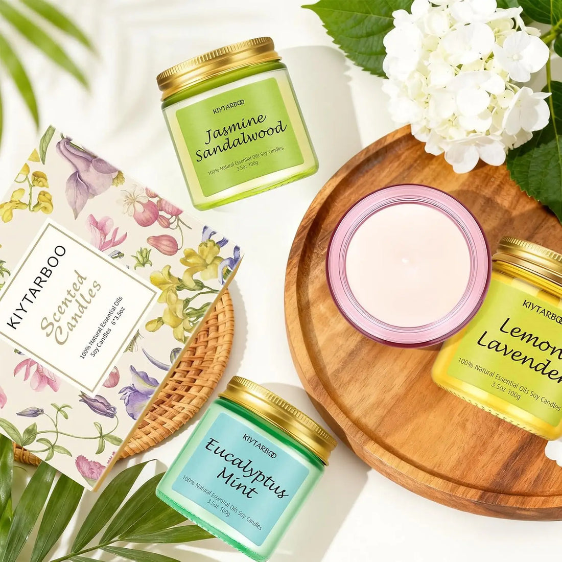 Saashi 6 Pack Scented Soy Candle Gift Set for Women and Christmas.