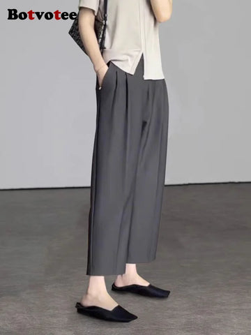 Saashi Women's Office Elegant High Waist Ankle Length Harem Suits Pants Pockets.