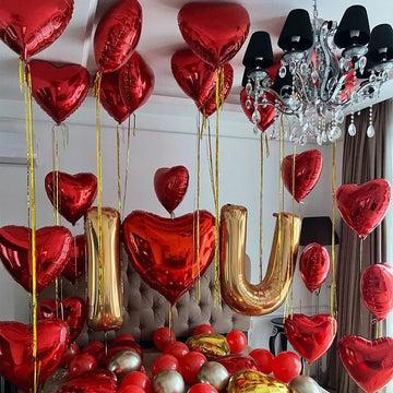 Saashi Love Balloon Set - 32inch Gold Heart Foil
