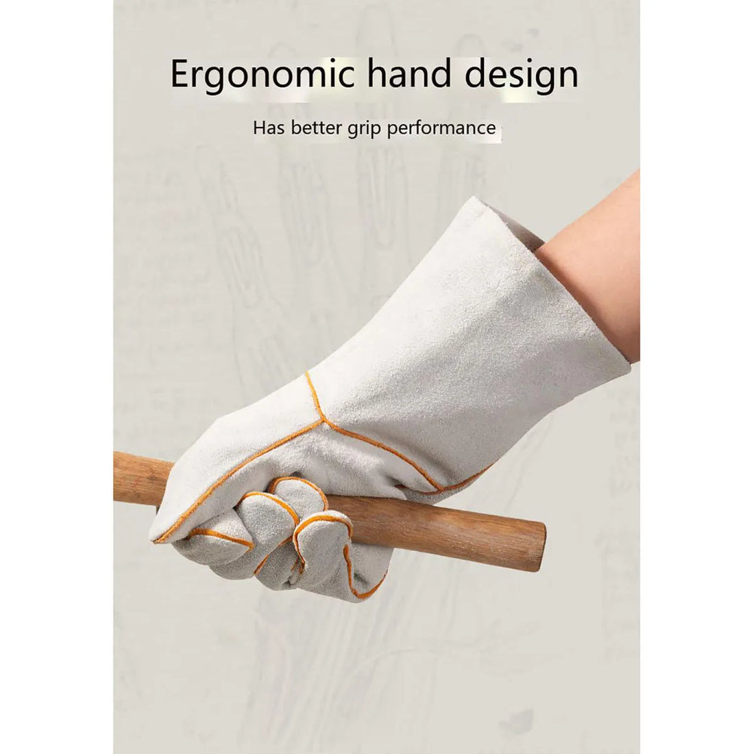 Saashi Labor Day Leather Welding Gloves – Heavy-Duty Heat-Resistant Safety Work Gloves