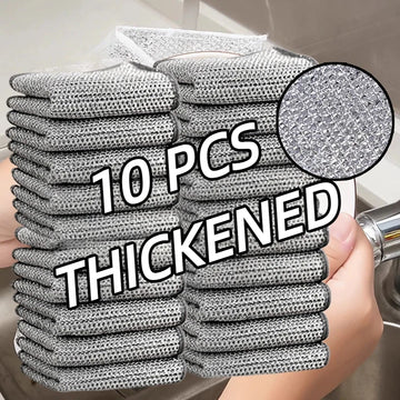 Saashi Labor Day Magic Kitchen Cleaning Cloth – Thickened Microfiber Scrub Towel with Built-In Sponge