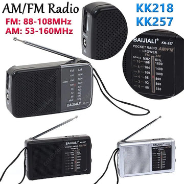 Saashi Mini AM/FM Radio AA Battery Powered Full-wave Band Emergency Receiver Vintage.