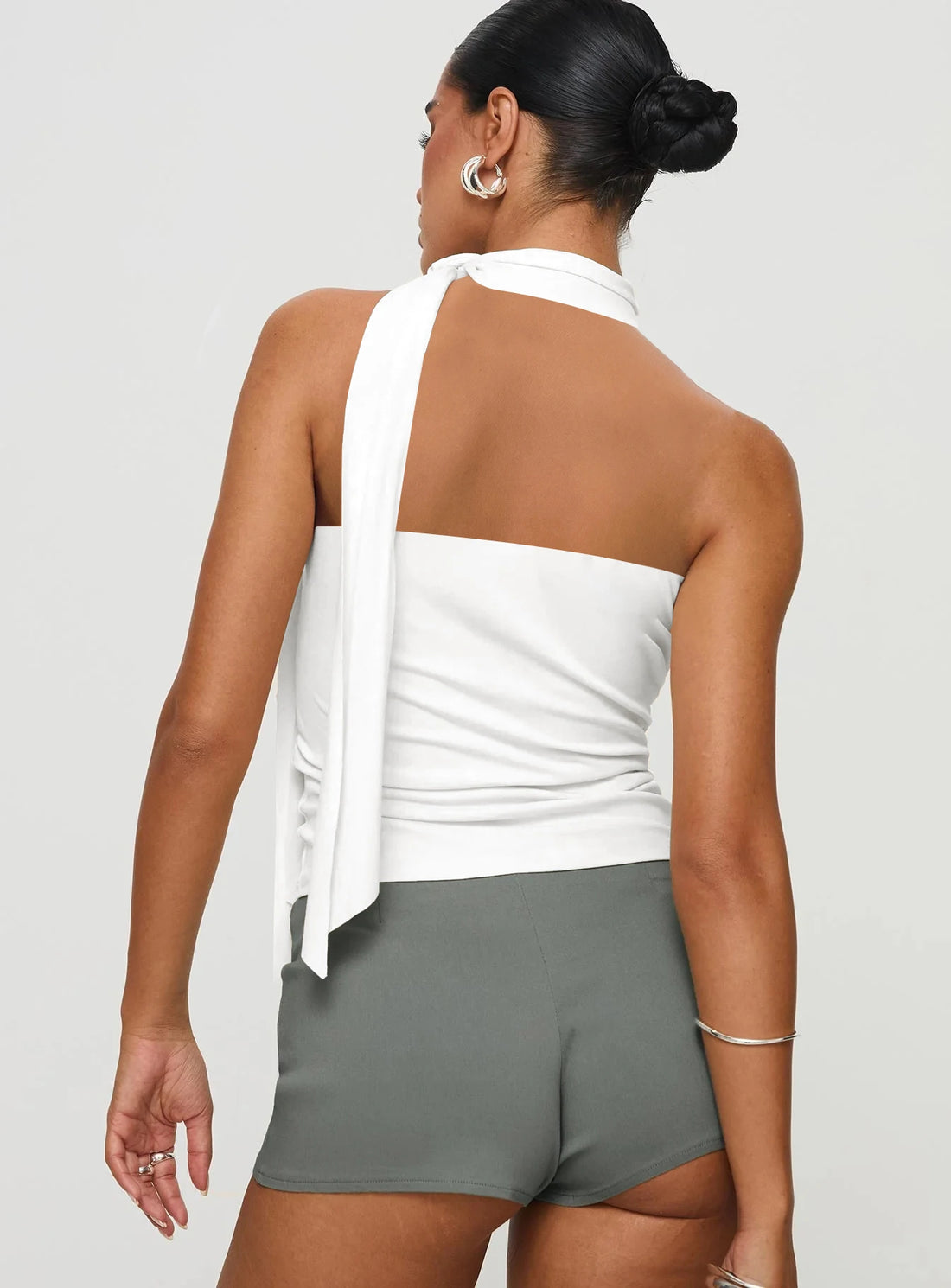 Saashi Women’s Sexy Elegant Sleeveless High Neck Slim Fit Vest Casual Nightclub Top