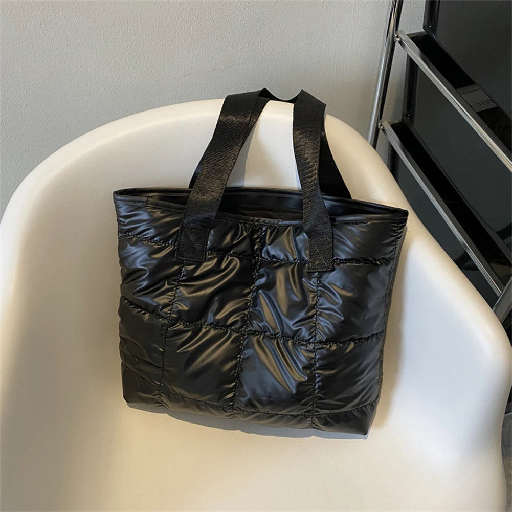 Saashi Women's Fashion Large Capacity Cotton Padded Quilted Rhombus Office Work Tote