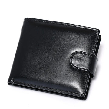 Saashi Men's Genuine Leather Short Style Wallet With Integrated Zipper Coin Pocket.