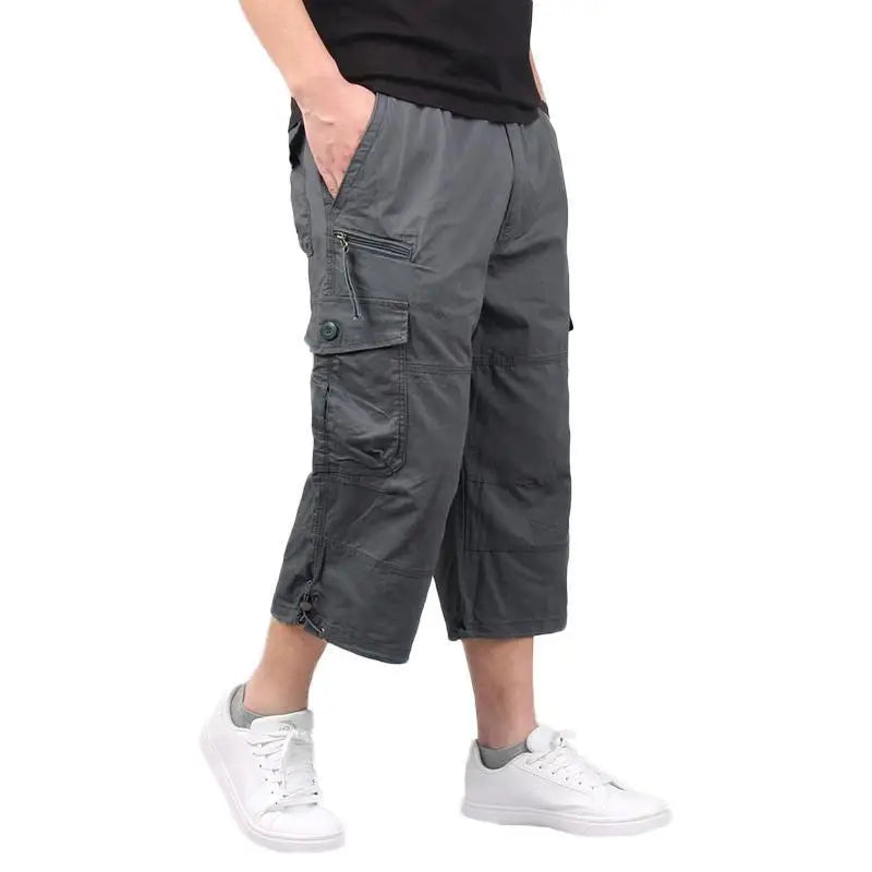 Saashi Men's Cargo Shorts Summer Loose Casual Elastic Waist Large Size Multi.