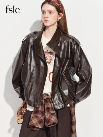 Saashi Oversized Faux Leather Trench