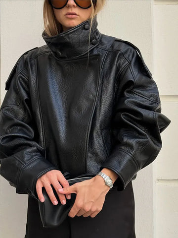 Saashi Classic Faux Leather Jacket