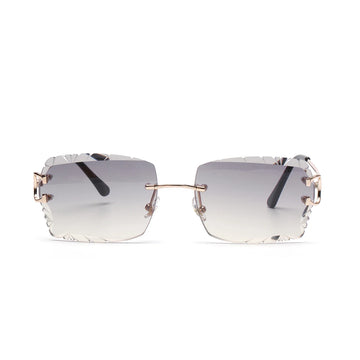 Saashi Ruiao Rimless Diamond-Cut Sunglasses