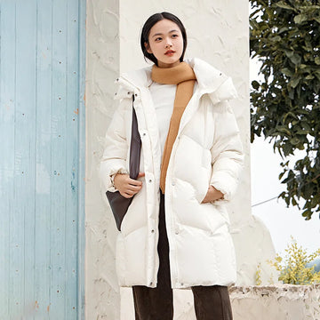 Saashi Waterproof Long Down Jacket Lightweight and Simple Design