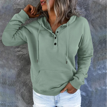 Saashi Loose Drawstring Hooded Sweatshirt