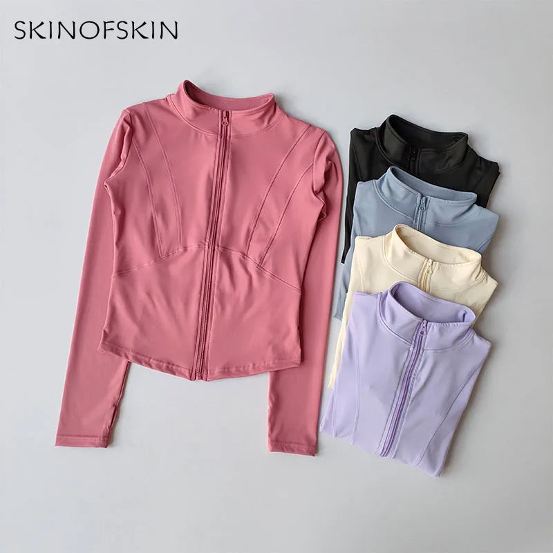Saashi Women's Long Sleeve Yoga Jacket, a Quick-Dry Fitness Top for Running and Cycling