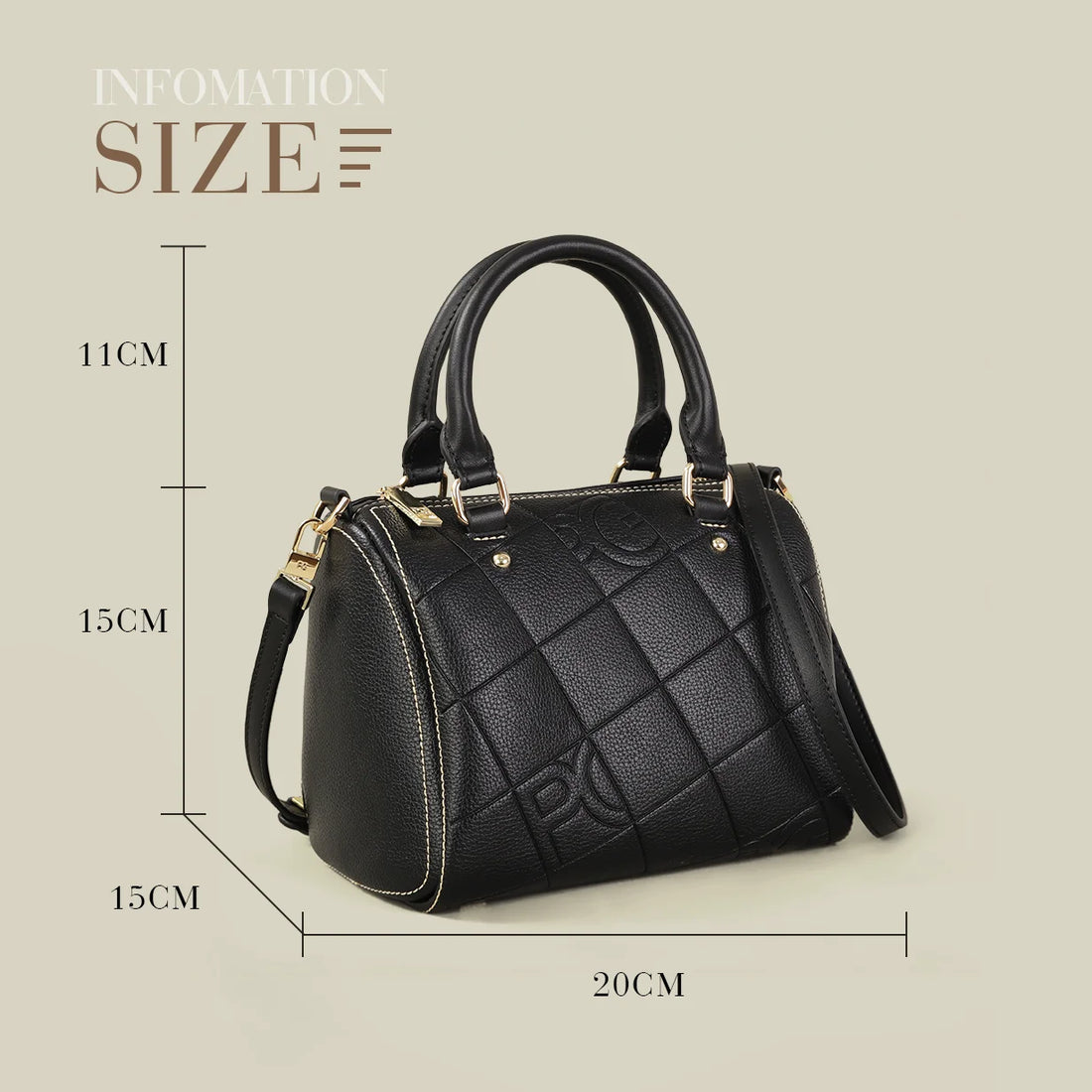 Saashi PG New Vintage Women High-capacity Luxury Designer Classic Shoulder Hand Bag.