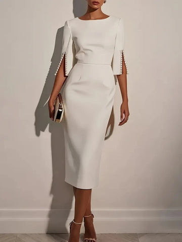 Saashi Beaded Slim Fit Midi Dress