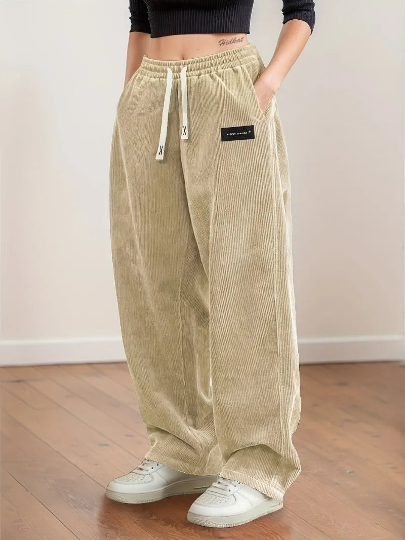 Saashi Corduroy Straight-Leg Pants
