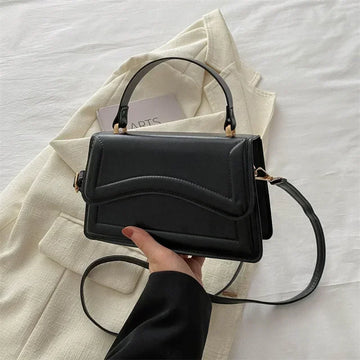 Saashi High Quality PU Leather Handbag Solid Color Shoulder Crossbody Messenger Small Tote for Women