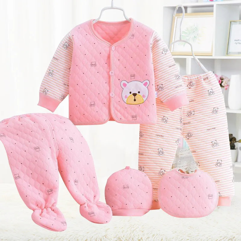 Saashi 5-Piece Baby Bear Cotton Underwear Set for Newborns
