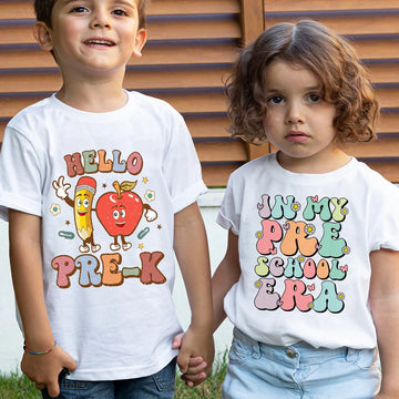 Saashi Preschool Kids Back to School Cute First Day T-shirt Boy Girl