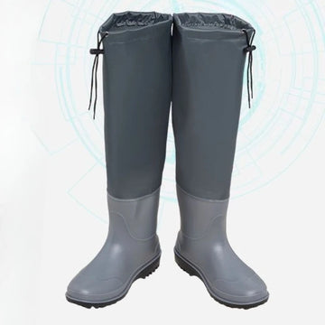 Saashi Labor Day Men’s Waterproof Rain Boots – Wide-Toe PVC Work Boots with Non-Slip, Wear-Resistant Design for Outdoor Use